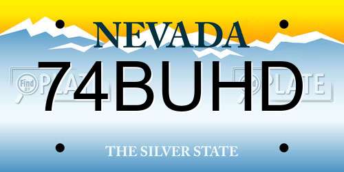 74BUHD Nevada License Plate