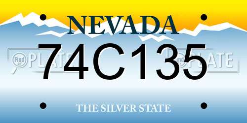 74C135 Nevada License Plate
