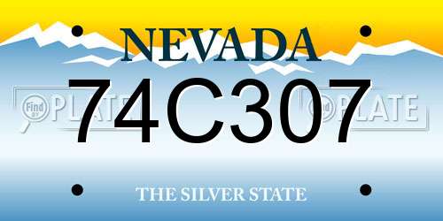 74C307 Nevada License Plate