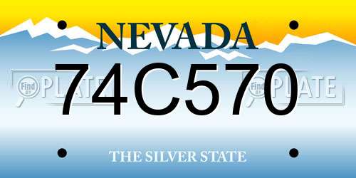 74C570 Nevada License Plate