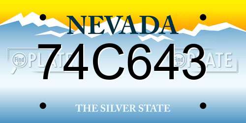 74C643 Nevada License Plate
