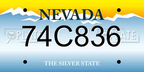 74C836 Nevada License Plate