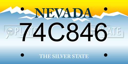 74C846 Nevada License Plate