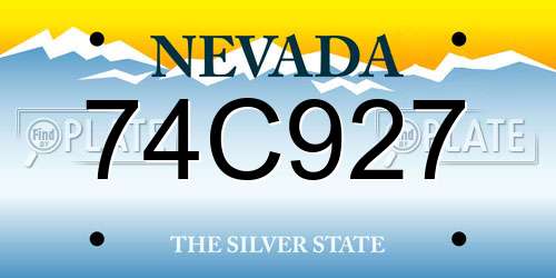 74C927 Nevada License Plate