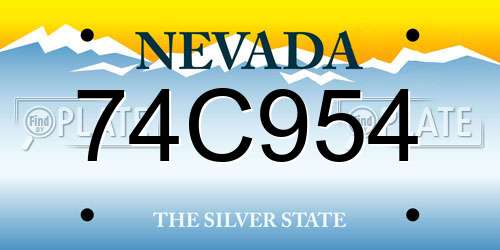 74C954 Nevada License Plate