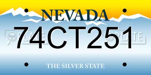 74CT251 Nevada License Plate