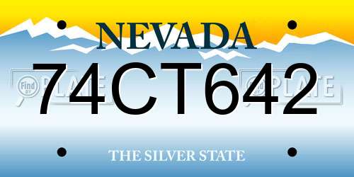 74CT642 Nevada License Plate