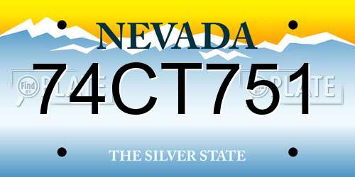 74CT751 Nevada License Plate