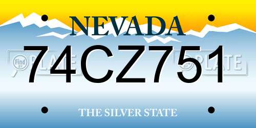 74CZ751 Nevada License Plate