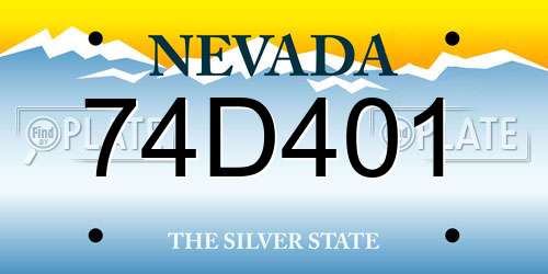 74D401 Nevada License Plate