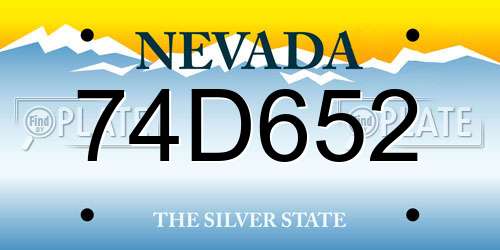 74D652 Nevada License Plate