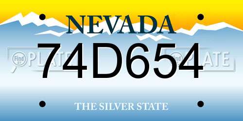 74D654 Nevada License Plate