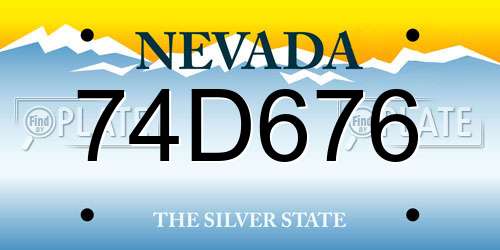 74D676 Nevada License Plate