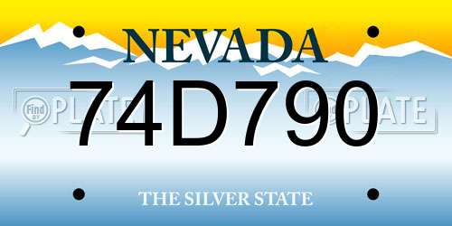 74D790 Nevada License Plate