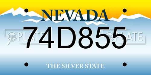 74D855 Nevada License Plate