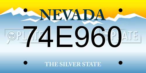 74E960 Nevada License Plate