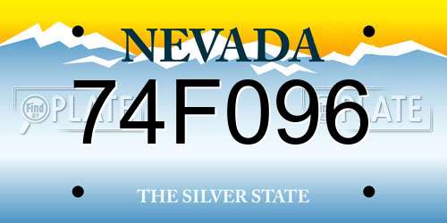 74F096 Nevada License Plate