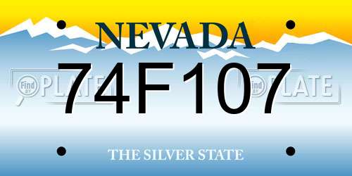 74F107 Nevada License Plate
