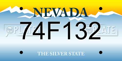 74F132 Nevada License Plate