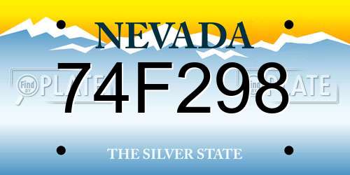 74F298 Nevada License Plate