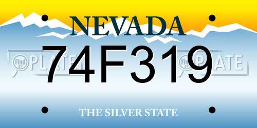 74F319 Nevada License Plate