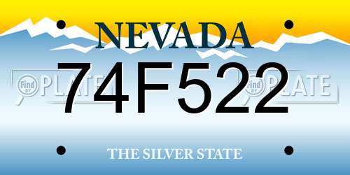 74F522 Nevada License Plate