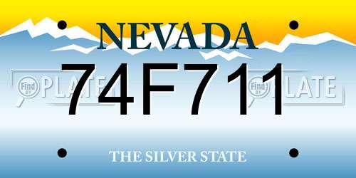 74F711 Nevada License Plate