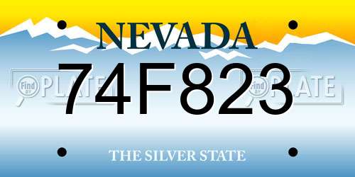 74F823 Nevada License Plate