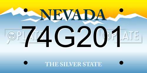 74G201 Nevada License Plate