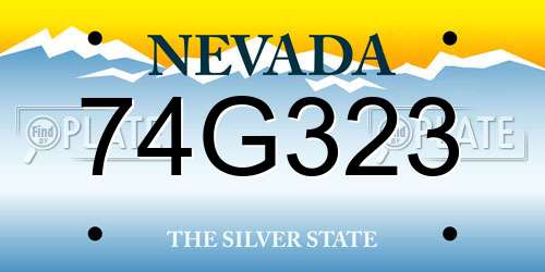 74G323 Nevada License Plate