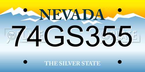 74GS355 Nevada License Plate