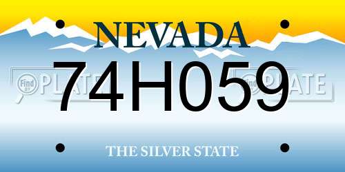 74H059 Nevada License Plate
