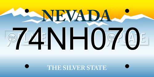74NH070 Nevada License Plate