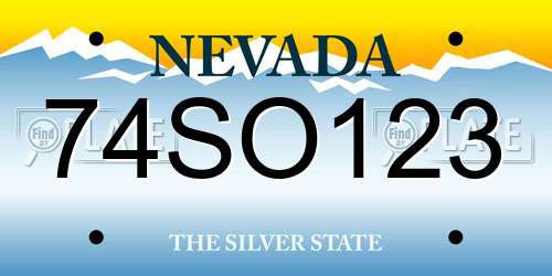 74SO123 Nevada License Plate