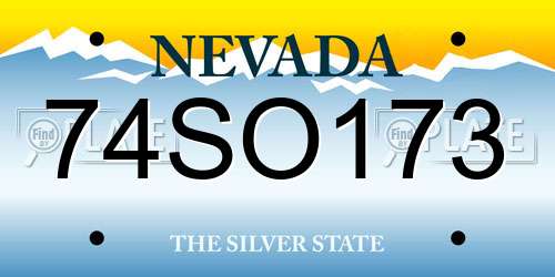 74SO173 Nevada License Plate