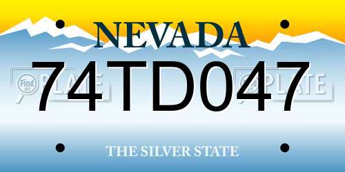 74TD047 Nevada License Plate