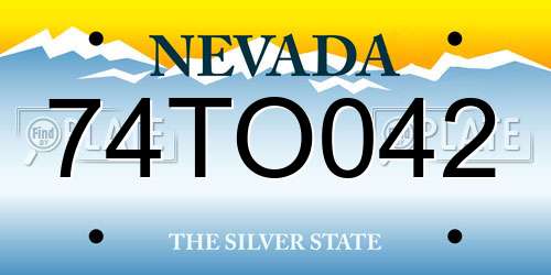 74TO042 Nevada License Plate