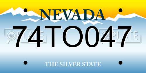74TO047 Nevada License Plate