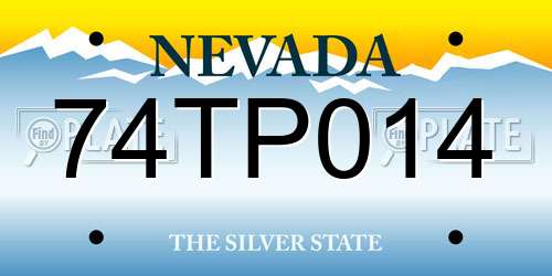 74TP014 Nevada License Plate