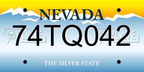 74TQ042 Nevada License Plate