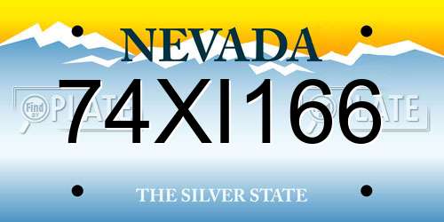 74XI166 Nevada License Plate