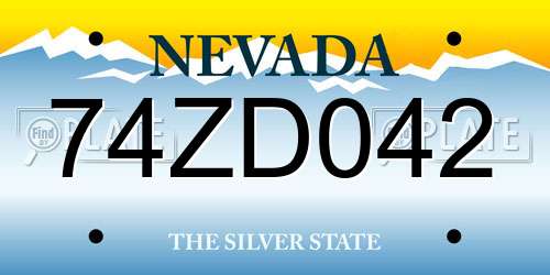 74ZD042 Nevada License Plate