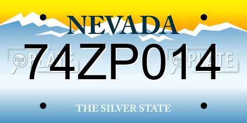 74ZP014 Nevada License Plate