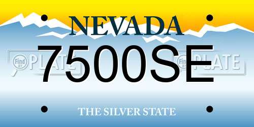 7500SE Nevada License Plate