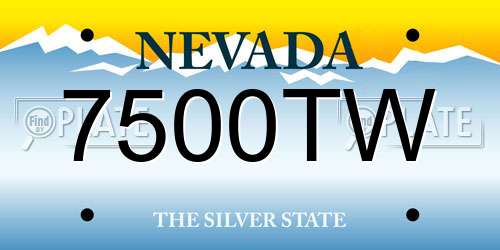 7500TW Nevada License Plate
