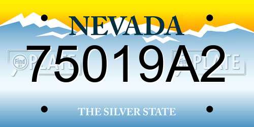 75019A2 Nevada License Plate
