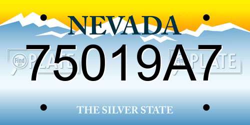 75019A7 Nevada License Plate