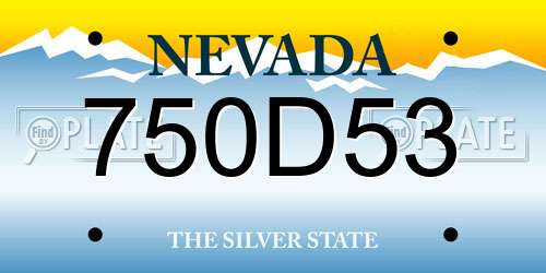 750D53 Nevada License Plate