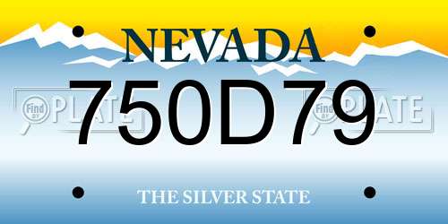 750D79 Nevada License Plate