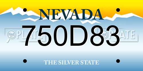 750D83 Nevada License Plate